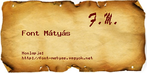 Font Mátyás névjegykártya